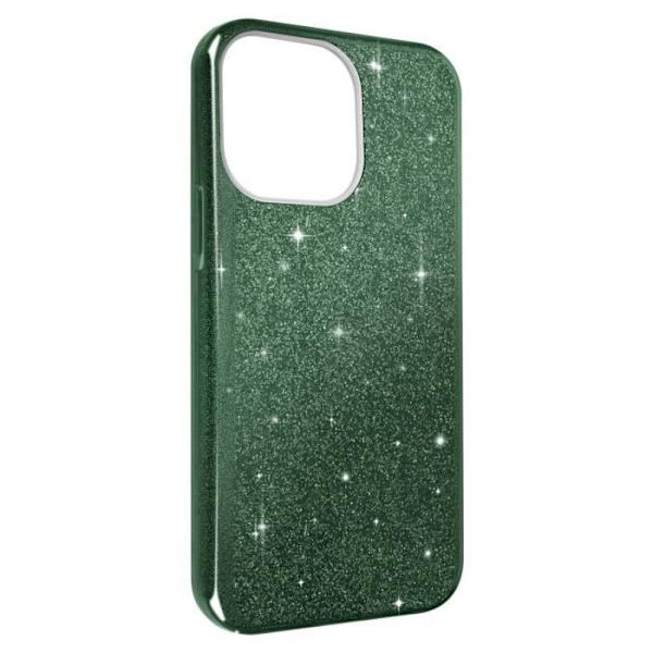 iPhone 14 Pro Avtagbart Glitter Halvstyvt silikonfodral Grönt Grön
