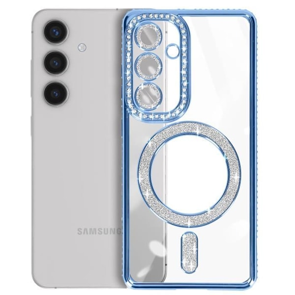 Coque - BEKRÆFT - Samsung Galaxy S24 - Stiv - Krystaller - MagSafe Beskyttelse Blå