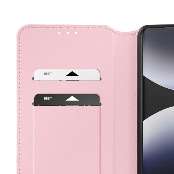 Fodral med lock för Redmi Note 14 Pro / 14 Pro Plus Magnetisk Ställfunktion Classic Edition Roséguld Roséguld