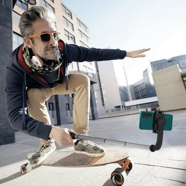 Perche Stabilisateur Smartphone - AVIZAR - Indbygget stativ - Bluetooth fjernbetjening - Sort