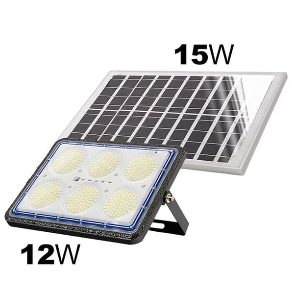 LED Projektor 15W Udendørs 9000K med 12W Solpanel Grå Grå