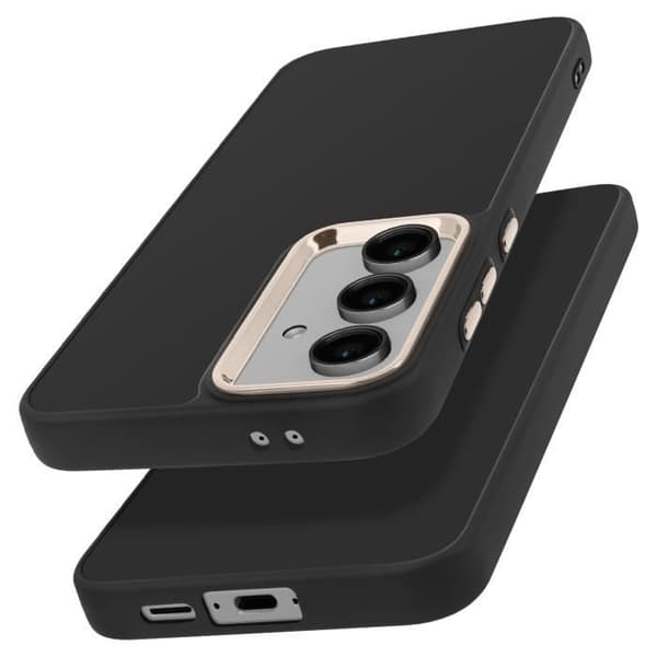Coque - ADVARSEL - Samsung Galaxy S24 FE - Silikone - Stødbeskyttelse - Elegant design Svart