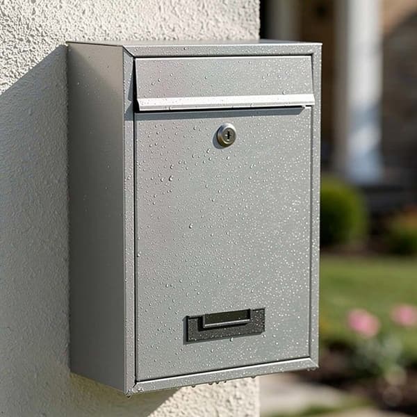 Väggmonterad Metallpostlåda med Nyckellås 32x22x8.5cm Vit Vit