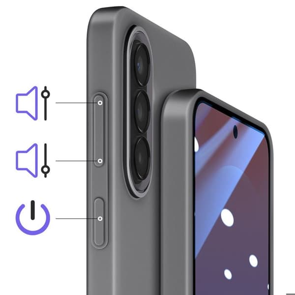 Coque - SAMSUNG - Galaxy A37 - Glat silikone - Hævede kanter - Grå Grå