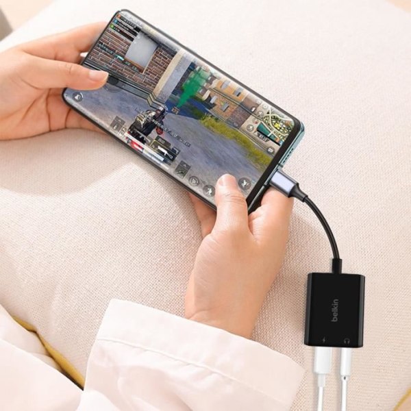 USB-C Adapter - BELKIN - 60W Model - Lyd og opladning - 3,5 mm stik - Kompakt og letvægts