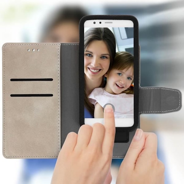 Smartphone-fodral - AVIZAR - Universell - Ekoklädsel - 5,5 till 6 tum - Magnetisk Guld