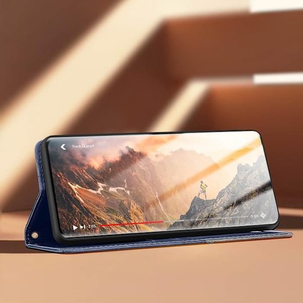 Plånboksfodral till Honor Magic 6 Lite 5G - AVIZAR - Midnattsblått prismamönster - Halvstyvt - Flik Blå