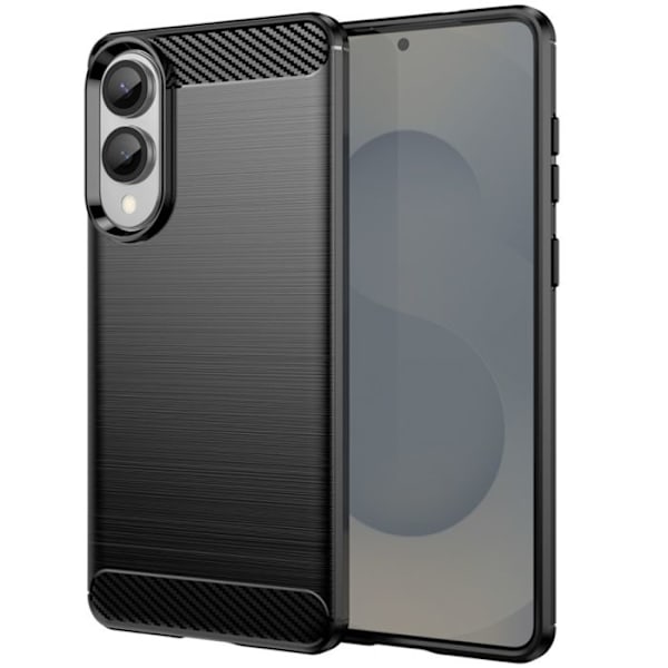 Coque til Samsung Galaxy S25 Edge Silikone Design Børstet Kulsort Svart