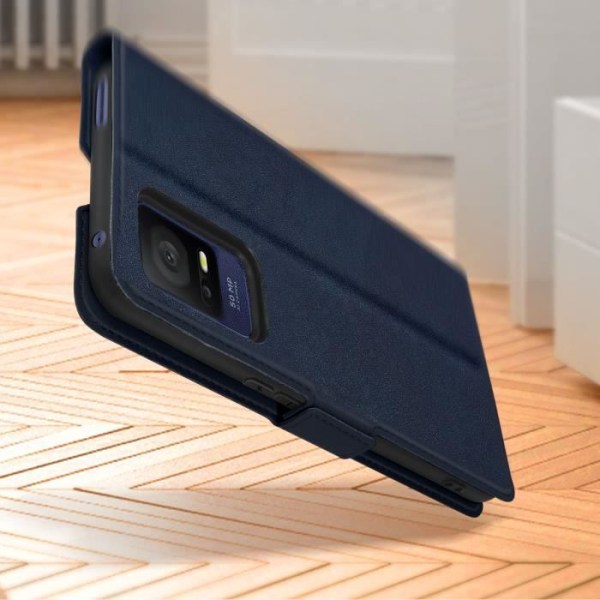 TCL 408 og TCL 406 Folio Slim Blue Case
