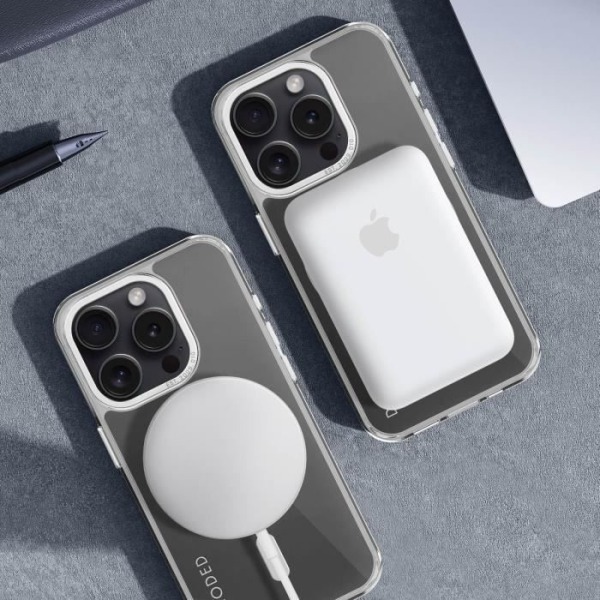 iPhone 15 Pro - DECODED - Läpinäkyvä - Tuki Loop - Kierrätetty materiaali Vit