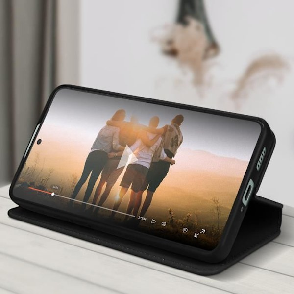 AVIZAR Taske til Oppo Reno 8 Pro 5G - Sort - Flip Card Holder Video Support Svart