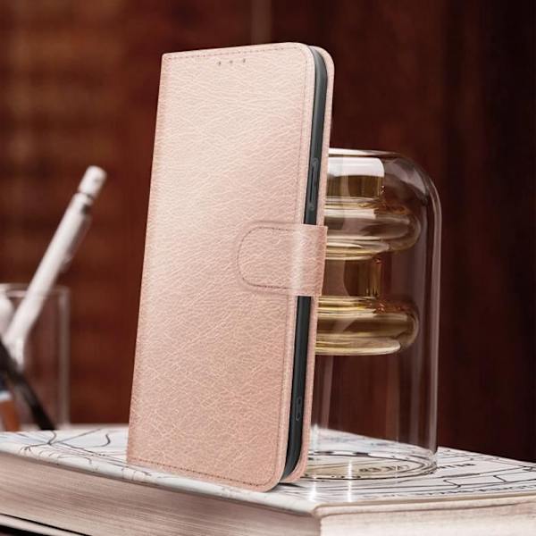 iPhone 14 Pro Case Flip Wallet -videotukitoiminto Rose Gold Rose guld