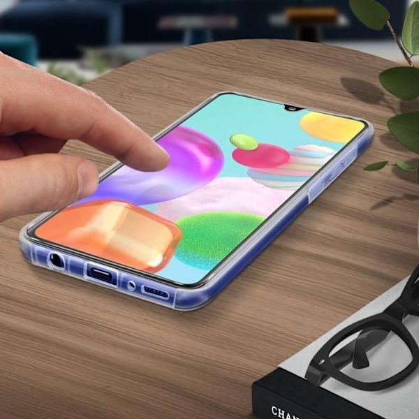Fodral till Samsung Galaxy A41 - AVIZAR - Hårt ryggskydd - Mjuk framsida - Genomskinlig Transparent