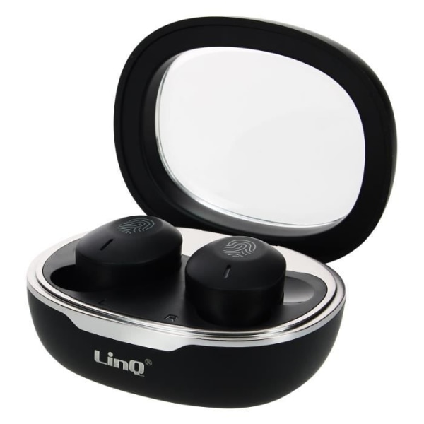 Trådlösa in-ear hörlurar 8H batteritid Svart LinQ laddningsfodral Svart