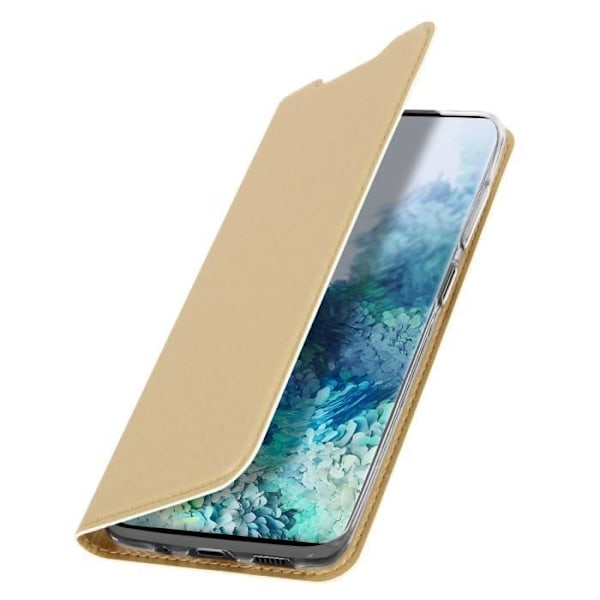 Etui för Samsung Galaxy S20 Plus - DUX DUCIS - Eco-läder Satin - Videostöd - Magnetisk - Kortfack Guld