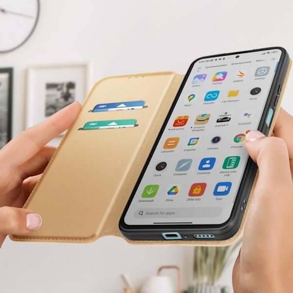 Fodral Xiaomi Redmi Note 11 Pro Plus Flip Wallet Videoställ gyllene gyllene