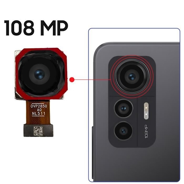 AVIZAR-päätakakamera Xiaomi 12 Lite -puhelimelle - musta - 108 MP Svart
