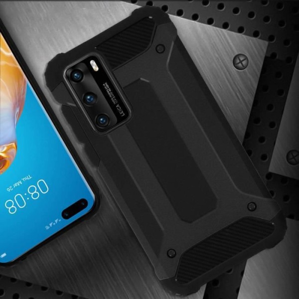 Coque - ILMOITTAA - Huawei P40 - Bi-materiaali - Iskunkestävä - Musta