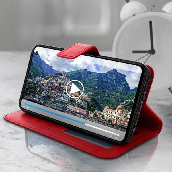 Cover til Samsung Galaxy S10e - Øko-læder - Rød - Pung - Video Understøttelse - Magnetisk Röd