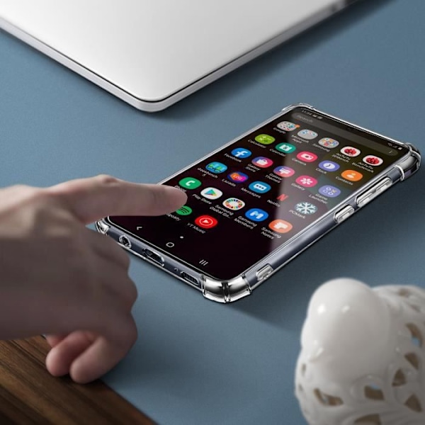 Beskyttelsespakke - AVIZAR - Galaxy A71 - Blødt etui - 9H hærdet glasfilm - 360° beskyttelse Klar vit