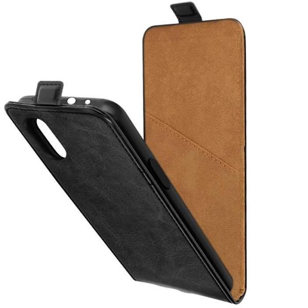Fodral till Samsung Galaxy Xcover Pro - AVIZAR - Vertical Flip - Svart - Fullt skydd - Korthållare Svart