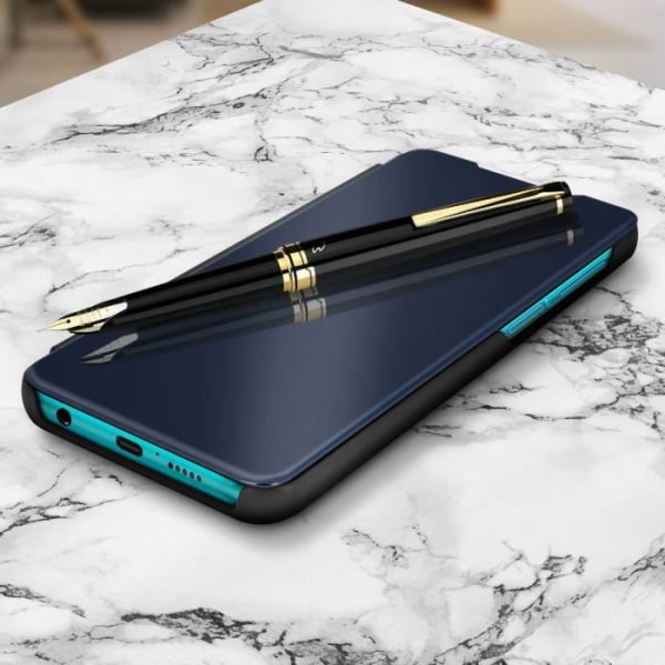 Hus - AVIZAR - Xiaomi Redmi Note 9 Pro/9 Pro Max - Gennemsigtig Klap - Video Støtte - Sort Svart