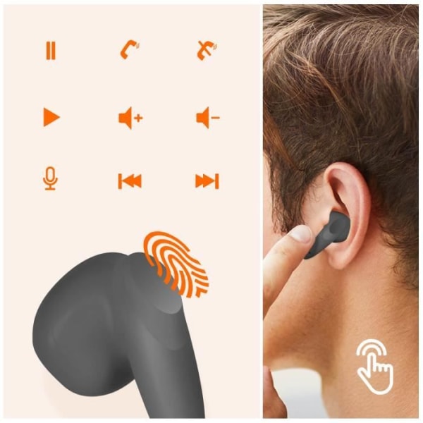 LinQ Bluetooth-hovedtelefoner Sort/Gul, Håndfrit sæt Touch Controls