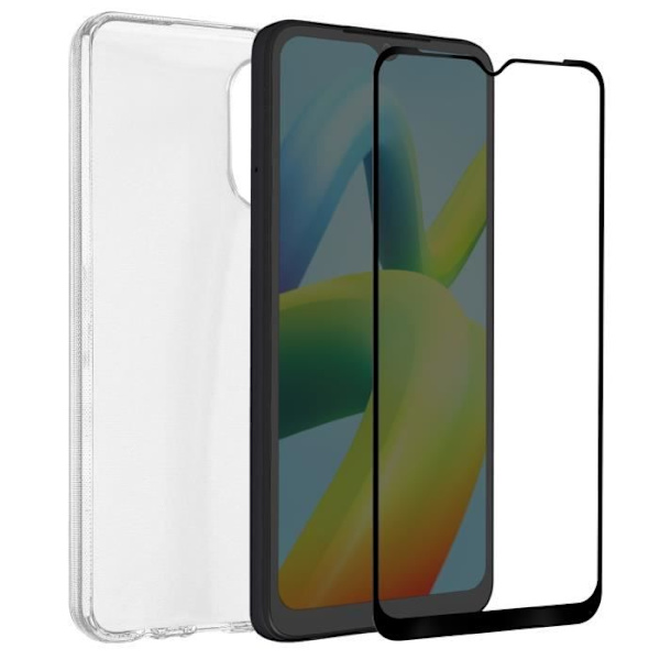 Fodral för Redmi A1 Soft Transparent Tempered Glass 9H Black Bigben