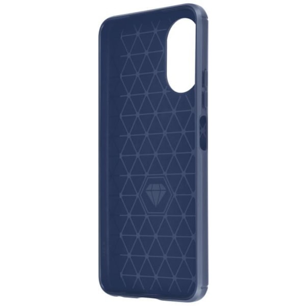 AVIZAR fodral för Oppo A38 - Carbon and Brushed Effect Midnight Blue - Halvstyvt fodral Blå