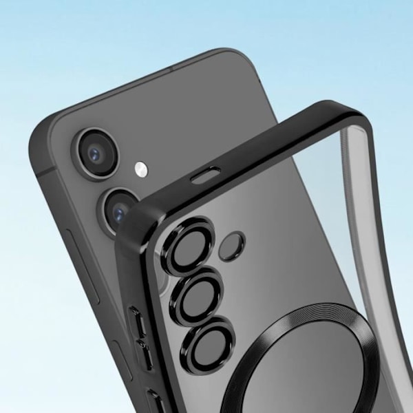 AVIZAR fodral för Samsung S23 FE - Black Chrome Contour Silikon - MagSafe - Integrerat kameraskydd Svart