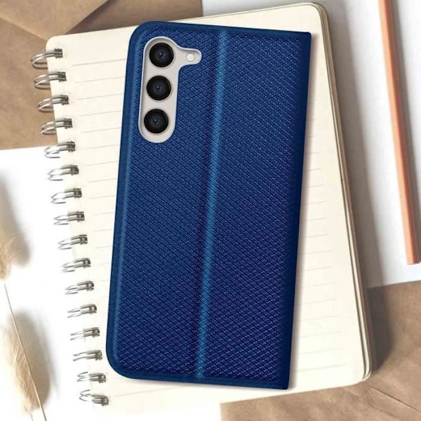 Housse Folio - Smart - Samsung Galaxy S23 Plus - Syntetisk läder - Blå - Magnetiskt lock Blå
