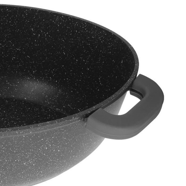 Rostplåt - Cheffinger - 38 cm - Marmorbelagd - Glaslock - Non-stick Transparent
