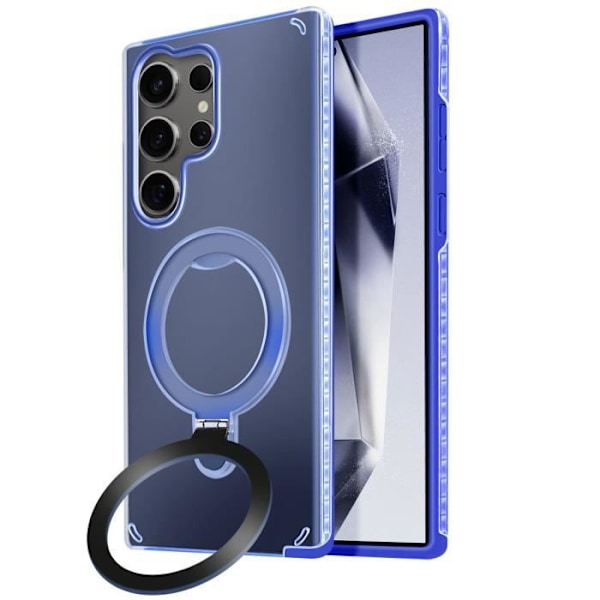Coque MagSafe för Samsung Galaxy S24 Ultra Stöttålig Fällbar Blå Blå