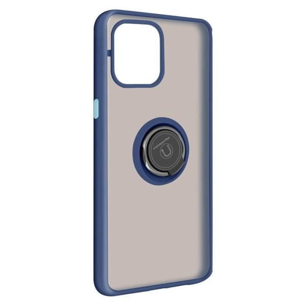 Coque - Apple - iPhone 12 Mini - Bi-matière - Metallisk Ring - Video Støtte Blå