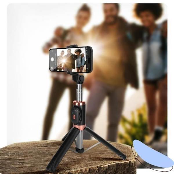 Perche till Selfie - Ej specificerat - Svart - Inbyggd Bluetooth-fjärrkontroll - 80 cm - 360° roterbar