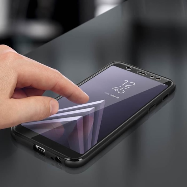 Skyddande skal - AVIZAR - Galaxy A6 Plus - Silikon - Polykarbonat - Ultra-tunt Svart
