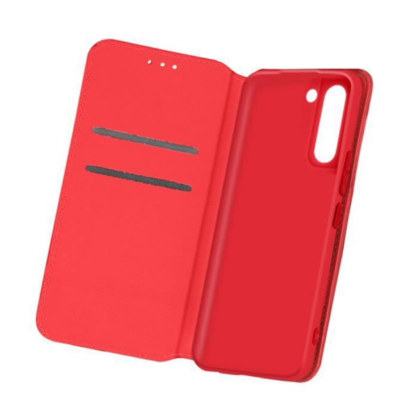 Housse - Samsung - Galaxy S21 Plus - Øko-læder - Rød - Folio-etui med støtte Röd