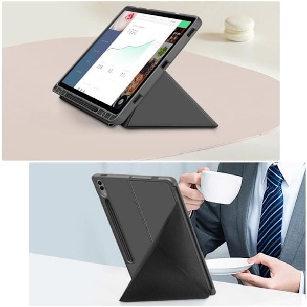 AVIZAR Skal för Samsung Tab S9 - Origami Flip Fodral Multi-Position Support - Grå Grå