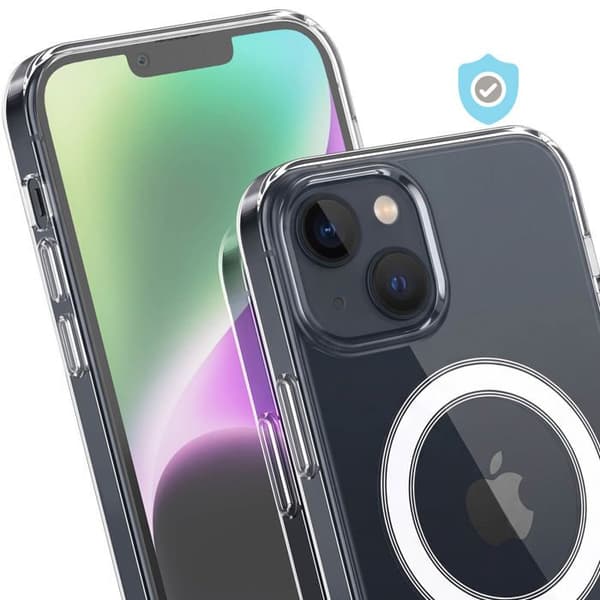 MagSafe-cover til iPhone 14 Plus Essential Design med Forstærkede Hjørner Zanaé Transparent Vit