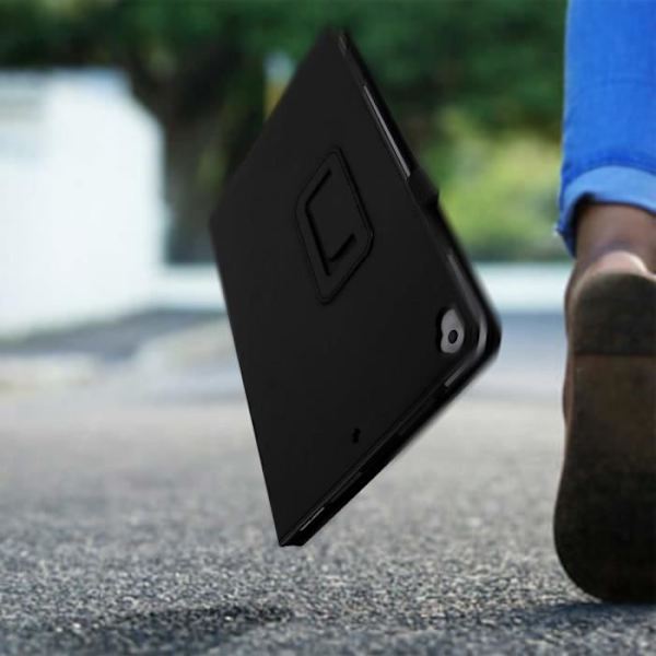 iPad-etui 2019 10.2 - AVIZAR - Soft Touch Cover - Øko-læder Sort - Video Støtte - Elegant Design Svart