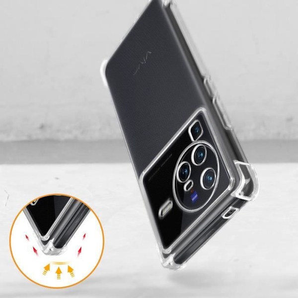 Kotelo - AVIZAR - Vivo X80 Pro - Ohut ja kevyt - Läpinäkyvä - Suoja iskuja ja naarmuja vastaan Transparent