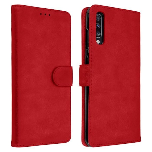Hus för Samsung Galaxy A70 - AVIZAR - Röd Plånboksfodral - Silikongel - Video Stöd - Magnetisk Röd