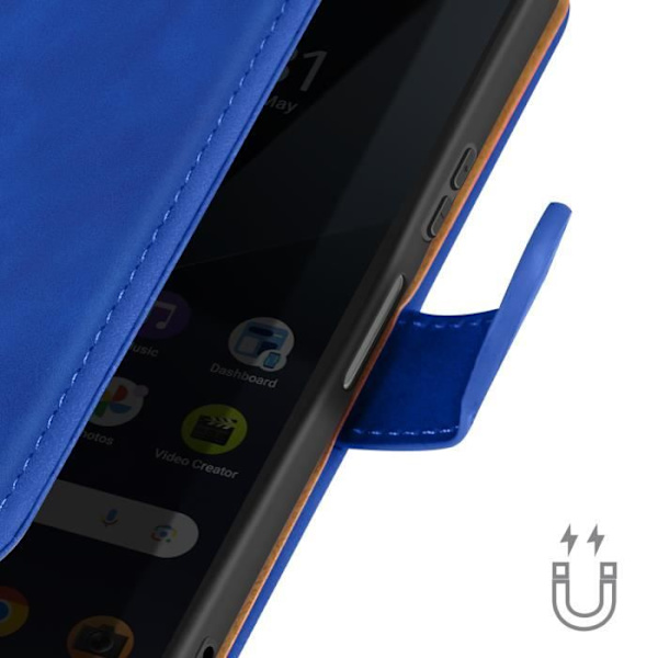 Etui til Sony Xperia 10 VI Klapper Tegnebog Blå - AVIZAR - Semi-hårdfør - Syntetisk - Glat Blå
