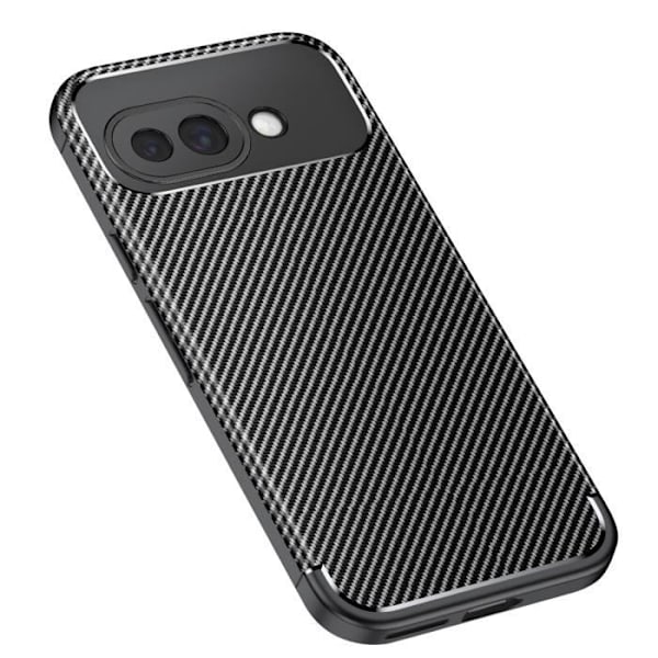 Coque Carbon til Google Pixel 9a Silikone Stødabsorberende Antiskrid Sort Svart