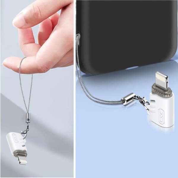 USB C Hona till Lightning Hane OTG Adapter Ultrakompakt Design XO Vit