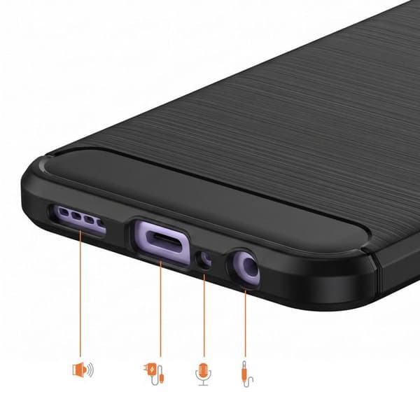 Cover til Oppo A6 Carbon Effekt Blød Stødabsorberende Sort Svart