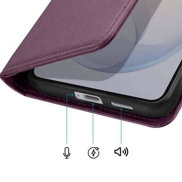 Pungetui til Galaxy S26 Plus med håndledsrem og videostøtte i lilla Violett