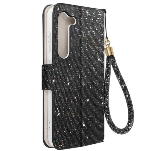 Kotelo Samsung Galaxy S23 Glitter Disco Lompakkoteline Video Black Svart