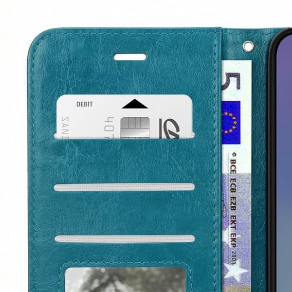 Pungetui til Galaxy A57 med håndledsrem og standfunktion Mayaxess Turkis Blå