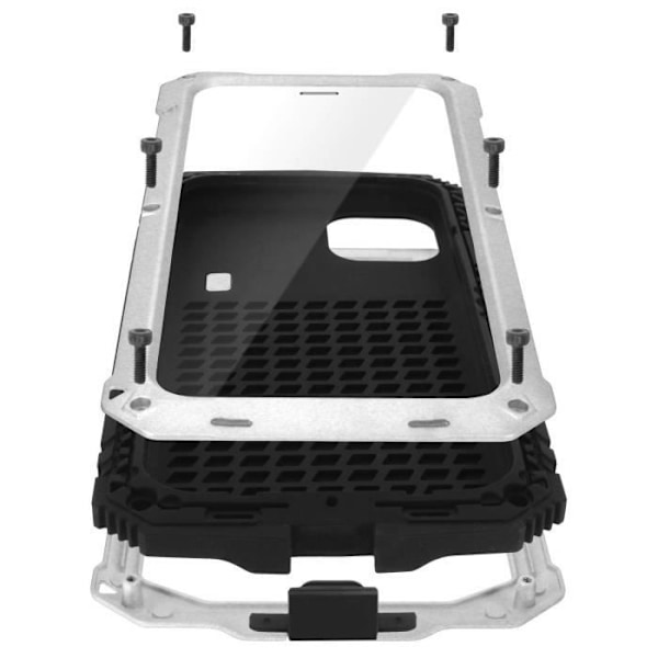 Heltäckande skal - AVIZAR - Tank Series - Aluminium - Silikon - Inbyggd videostöd Silvergrå